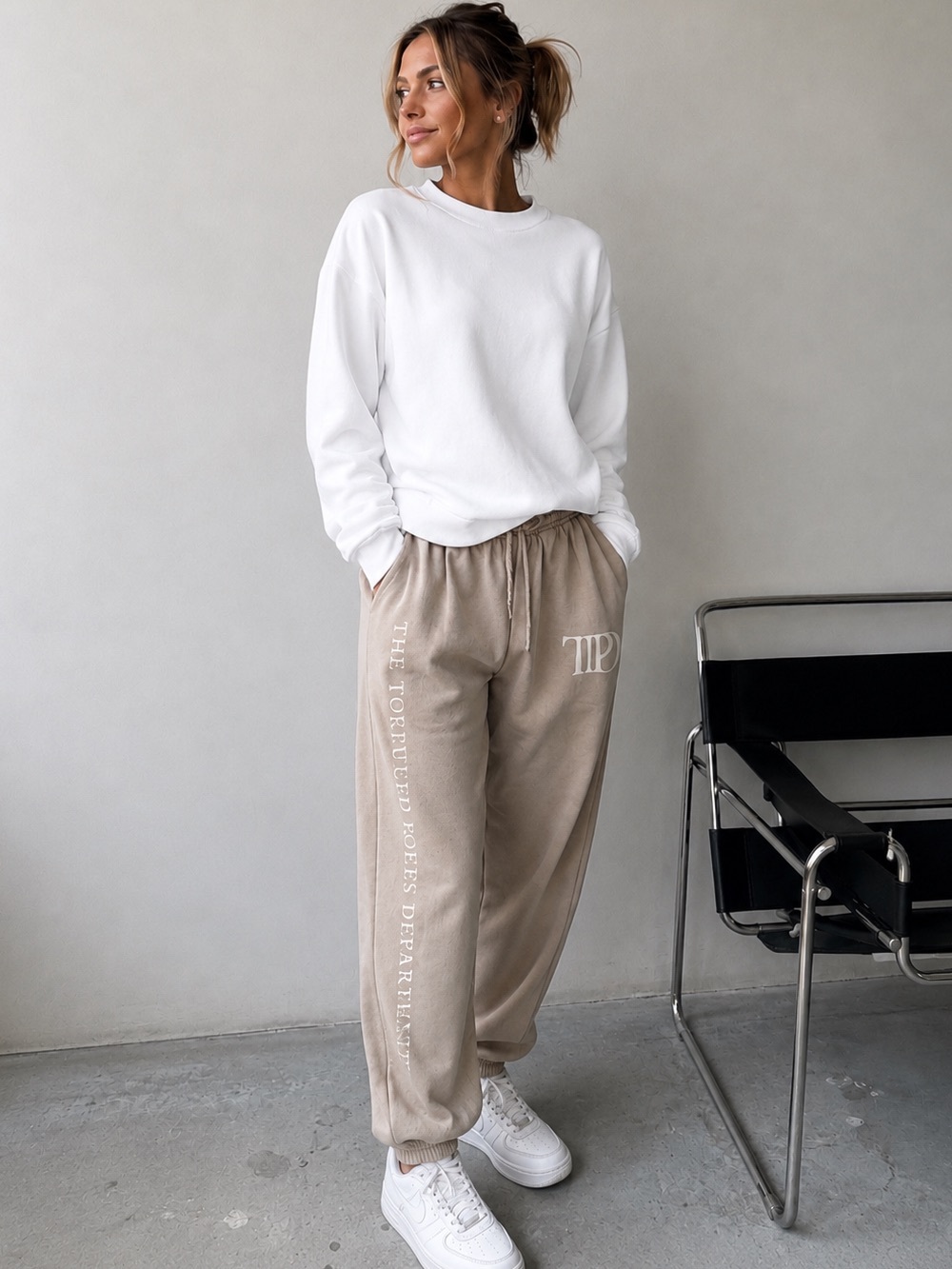 Taylor Swift The Tortured Poets Department TTPD Jogger Sweatpants Taupe Large